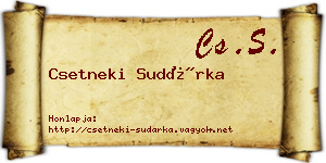 Csetneki Sudárka névjegykártya